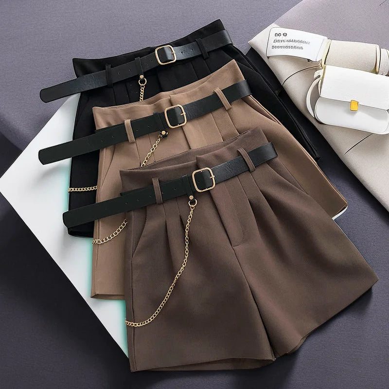 Women's Summer Suit Shorts 2025 New Korean Version Slim High Waist Casual
