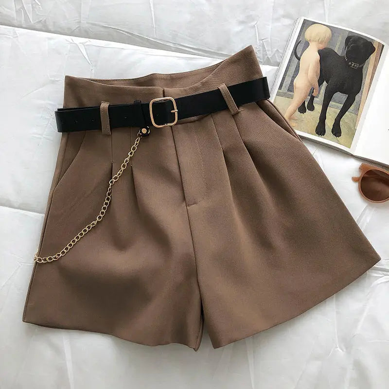 Women's Summer Suit Shorts 2025 New Korean Version Slim High Waist Casual