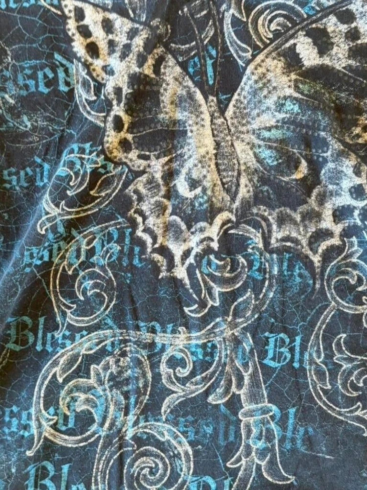 Harajuku Fairy Cropped Butterfly Printing T Shirts Vintage Grunge Streetwear Tops Women Summer Y2k Aesthetic Casual Crop Shirts