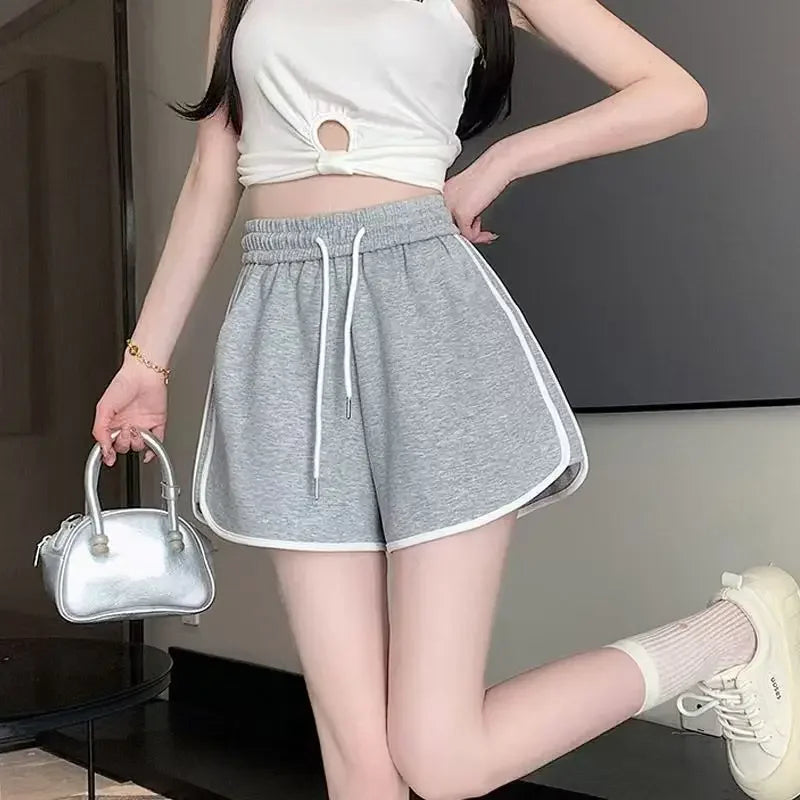 2025 Summer New Women Fashion Sports Shorts High Waist Sexy Hot Girl Korean Version Comfortable Casual Yoga Wide Leg Pants