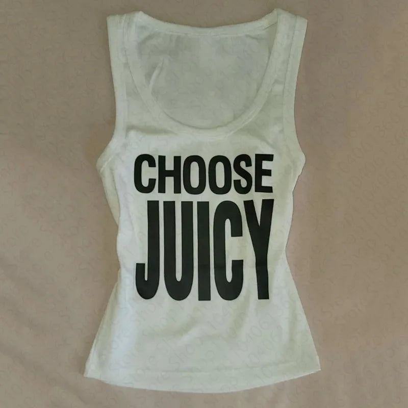 Y2k style Emo girls Print Sleeveless Sexy Tank Top for Vest Streetwear Aesthetic Clothing Female Crop Top Woman Clothing 2000s