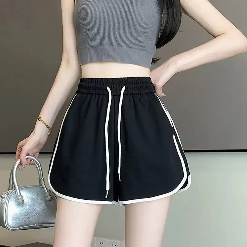 2025 Summer New Women Fashion Sports Shorts High Waist Sexy Hot Girl Korean Version Comfortable Casual Yoga Wide Leg Pants