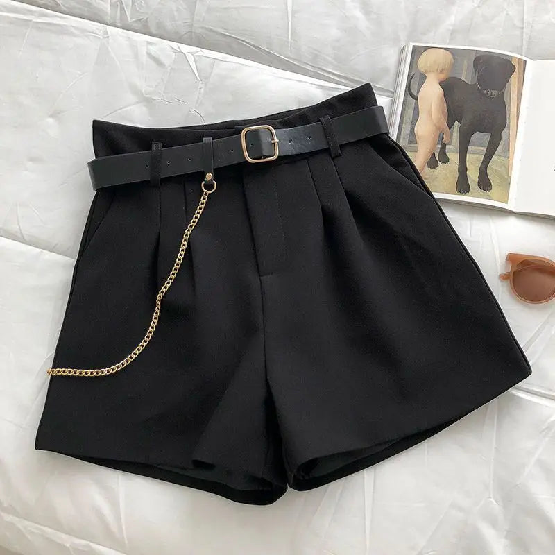 Women's Summer Suit Shorts 2025 New Korean Version Slim High Waist Casual