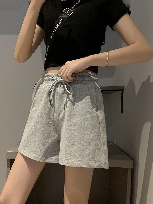 2025 Summer White Shorts Women's Summer Loose Outer Wear Trend Pure Cotton Casual Sports Hot Pants