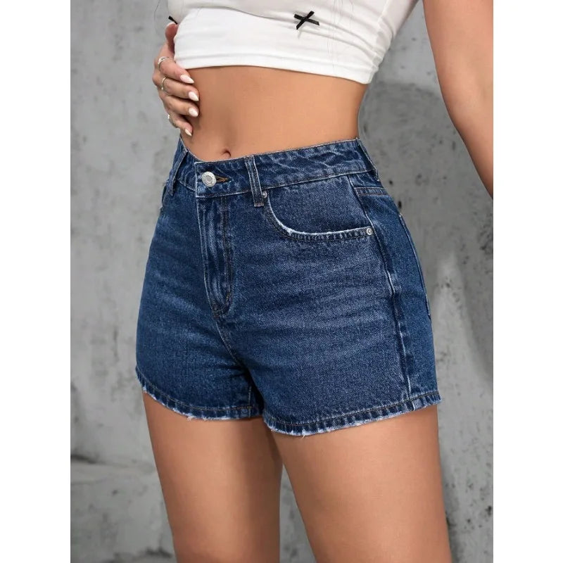 Y2k Shorts Denim Shorts Women Ripped Light Wash High Waisted Vintage Street Style Elastic Comfortable Fit