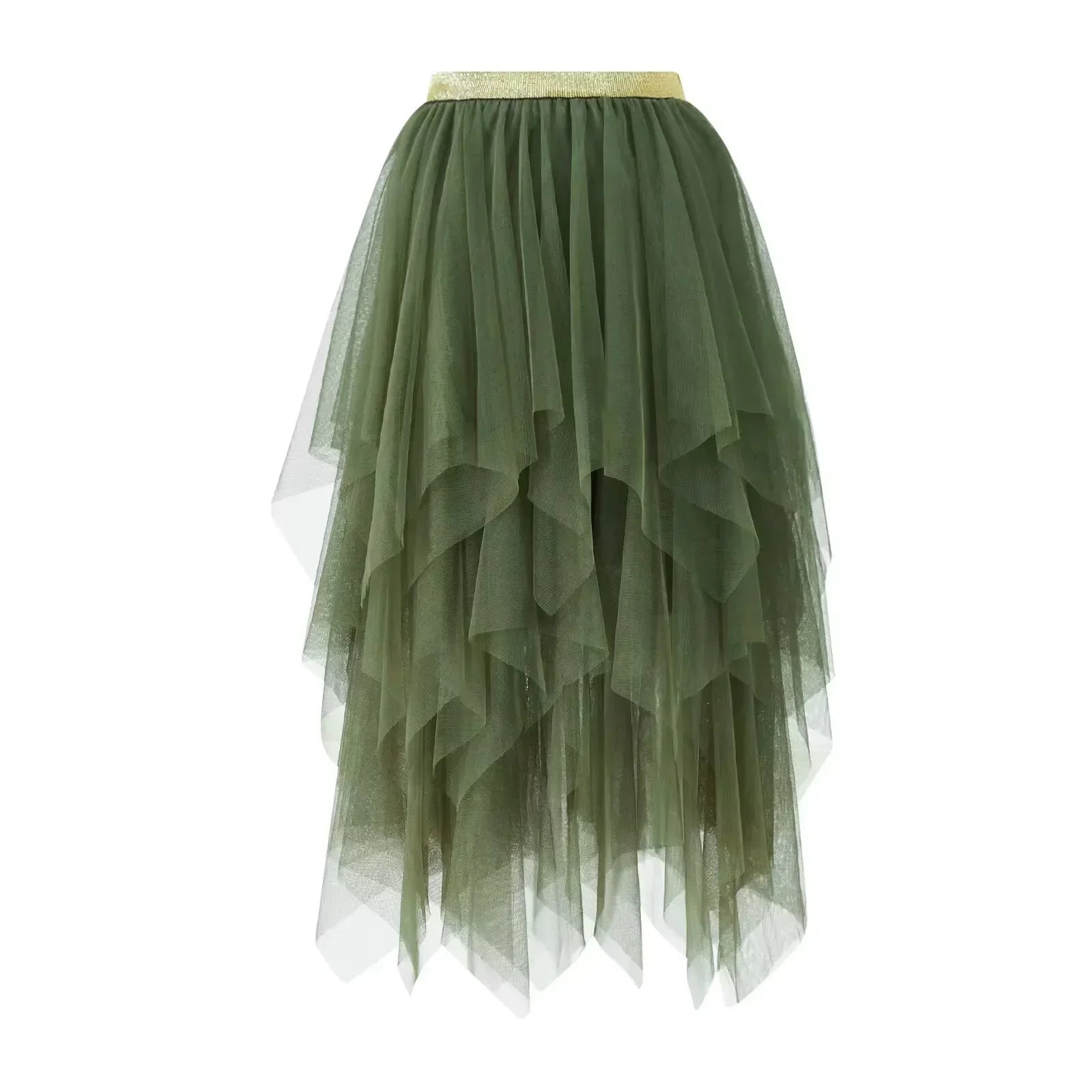 Summer Tutu Women Skirt Harajuku Casual Tulle Bottom Jupe Femme Faldas Fashion High Waist Midi Mesh Skirts Woman Clothing Saia