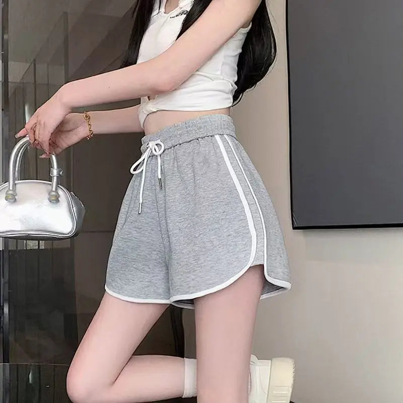 2025 Summer New Women Fashion Sports Shorts High Waist Sexy Hot Girl Korean Version Comfortable Casual Yoga Wide Leg Pants